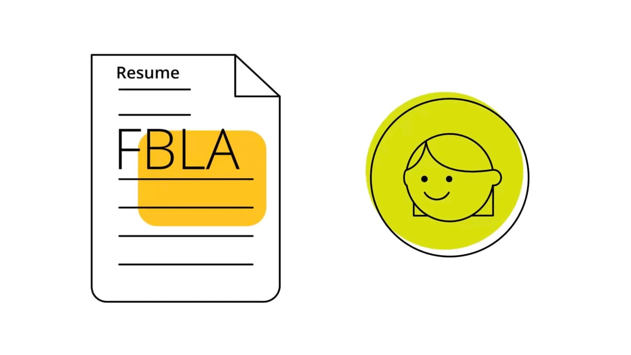 FBLA documents and student icon
